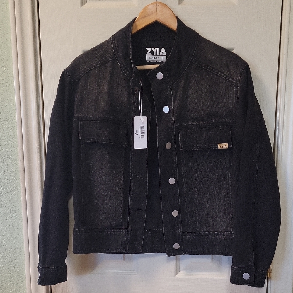 ZYIA Charcoal Denim Jacket